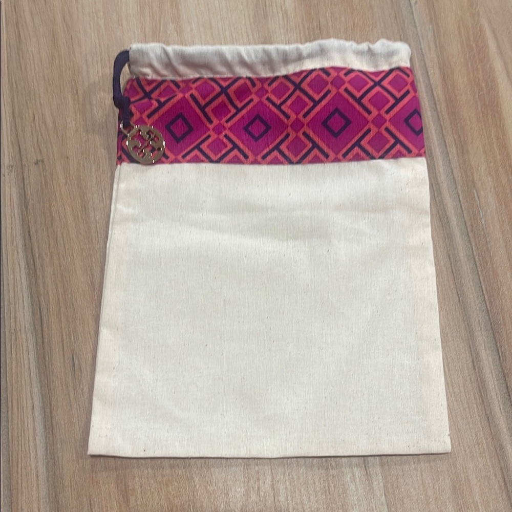 Tory Burch Pink and Cream Accessory Pouch